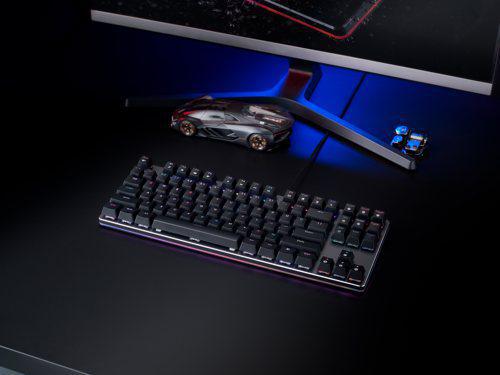 米乐 M6米乐87键紧凑型 防水防尘 雷柏V520RGB-87防水幻彩背光游戏键盘上市(图3)