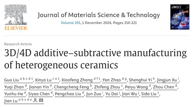 科学家实现4D增减材复合制造陶瓷有望用于航空航天、3C电子等领域(图4)